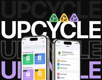 Upcycle sorting app mobile recycling UI/UX