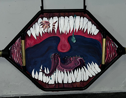 Monster mouth mural: