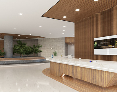 Reception and lobby interior renderings