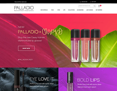 Palladio Beauty Homepage Design