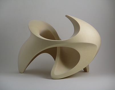 Abstract Wood Sculpture - Non-Local Movement No.7