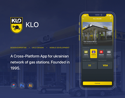 Mobile App for KLO - Ukrainian network of gas stations