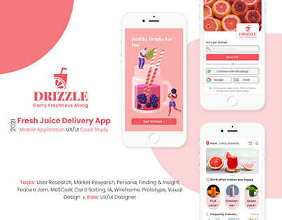 Fresh Juice Delivery Application - UX/UI Case Study