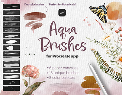 Watercolor Brushes for Procreate + FREE Brushes Sample