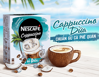 Keyvisual Nescafé Cappuccino Vị Dừa