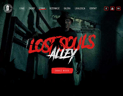 Lost Souls Alley - Escape room web design