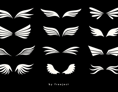 Free 12 Wing Design Element Vector & PNG
