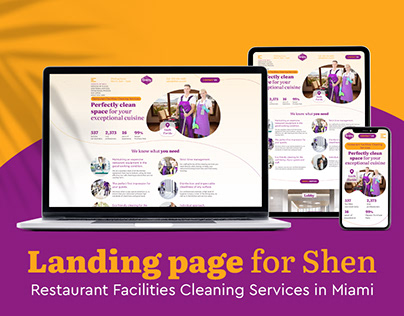 Landing page for cleaning service
