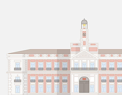 Puerta del Sol, Madrid – Flat illustration