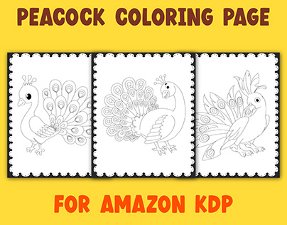 Peacock Coloring Page For Amazon KDP