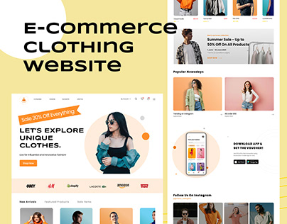 Clothing e-commerce landing page