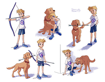 Hawkeye as a child, character design.