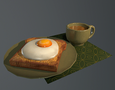 egg toast and tea
