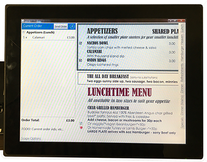 TISSL-Scape Touch Menu Ordering System