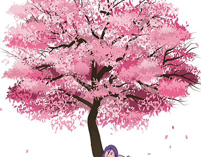 Reading in the Shade of the Sakura Tree