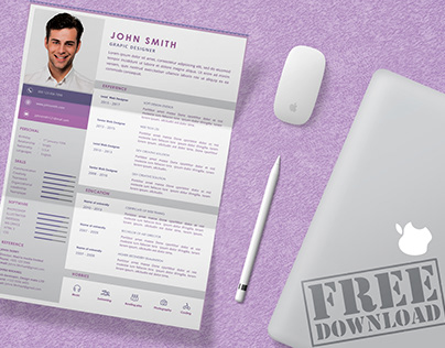 Download Cv/Resume Template and Free Mock-up Psd