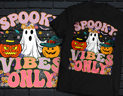 spooky vibes only ghost T-shirt