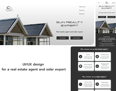UI/UX design for a real estate agent and solar expert