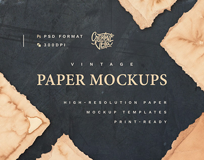 Vintage Paper PSD Mockups