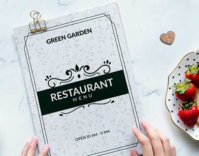 Green Garden Restaurant Menu Design