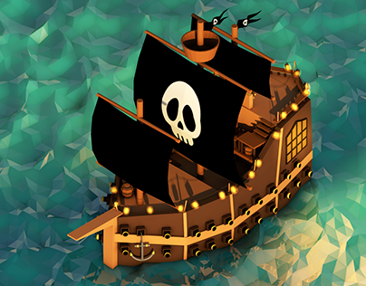 Pirate Ship - Low Poly
