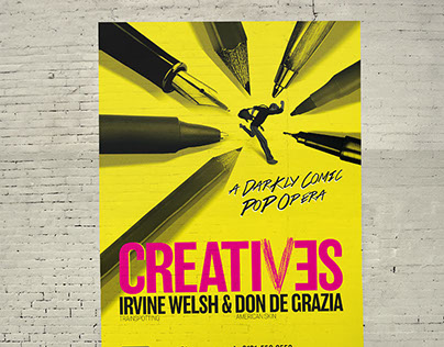 Creatives by Irvine Welsh, poster design (booments)