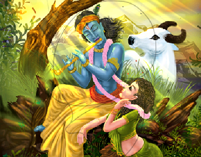 Krishna Radha digital painting