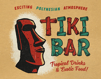 Vintage Tiki Bar illustration