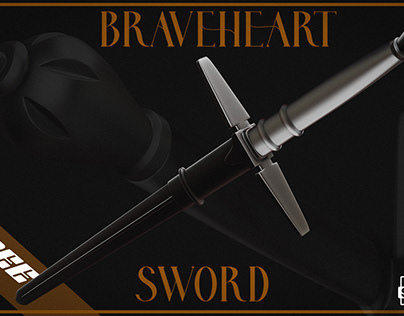 Braveheart Sword OBJ+STL