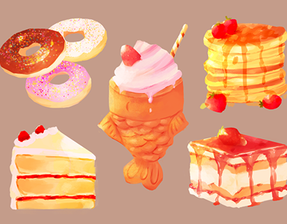 Food Illustration - Cakes and Desserts