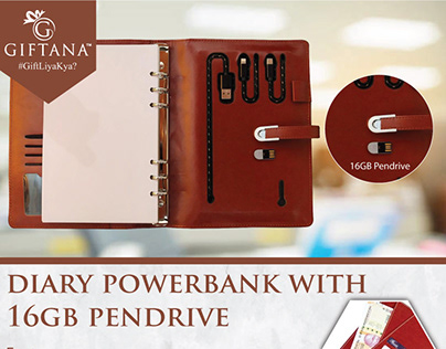 Buy Giftana Notebook With Power bank and Pen Drive