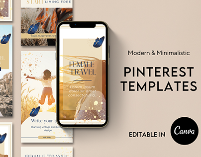 This Pinterest Pin Templates bundle made in CANVA
