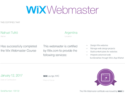 Wix Webmaster Certification