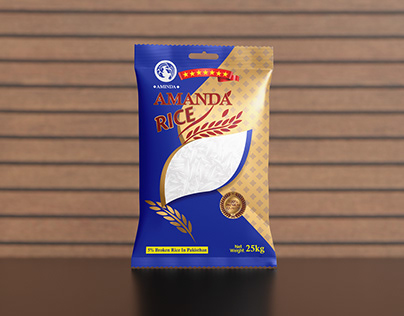 Beautiful Rice Product Package illustration