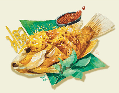 Thai Food Illustrations by hand-paint watercolor