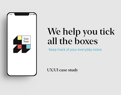 Project thumbnail - Note taking app UX/UI Case study