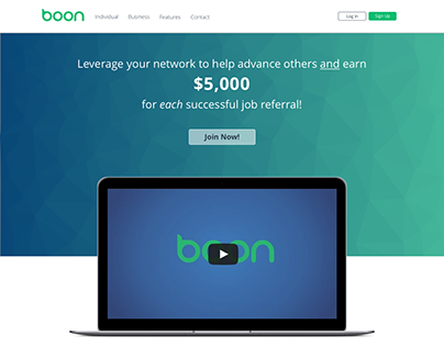 Boon Referral Market Place: Landing page
