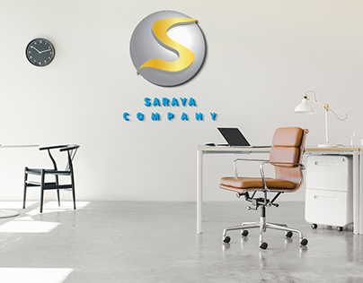 Saraya company 3d logo mokup desgin