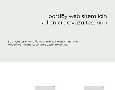 portföy web sitem için kullanıcı arayüzü tasarımı