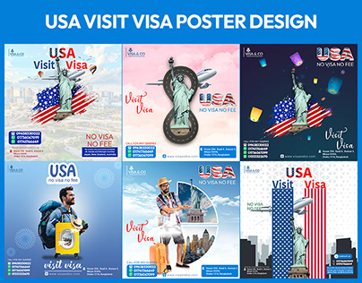 USA visit visa poster design