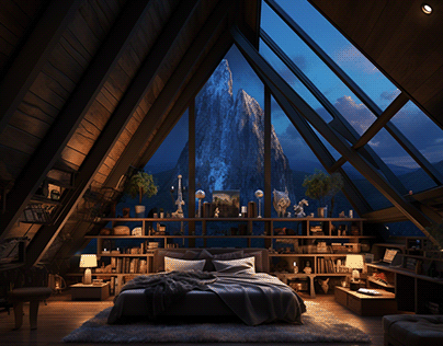 The Cabin in the Woods: Second Floor Bedroom at Night