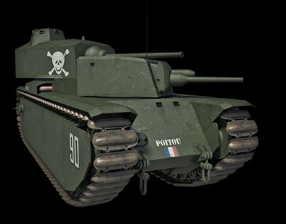 French super-heavy tank FCM F1 (never produced)