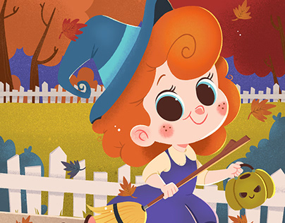 The autumn little witch