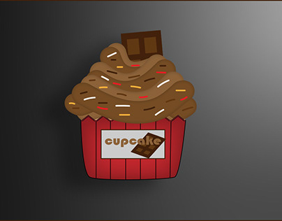 Cupcake with chocolate