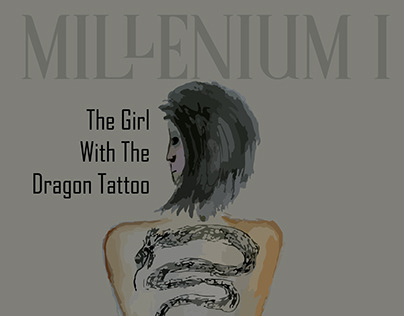 The Girl With The Dragon Tattoo / watercolor book cover