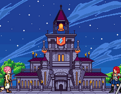 320px size Castle with characters gif