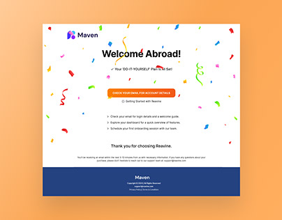 Welcome Abroad Page Design for a Sales Funnel