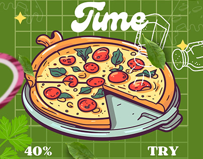 illustrative pizza template design