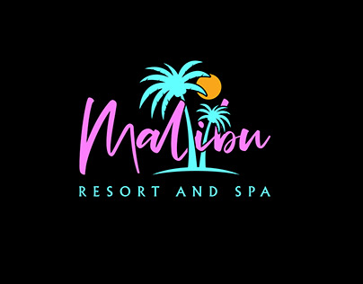Malibu Spa & Resort Neon Logo