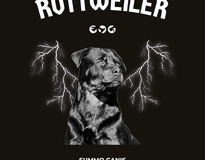 Diseño para remera (Oversize) - Temática Rottweiler